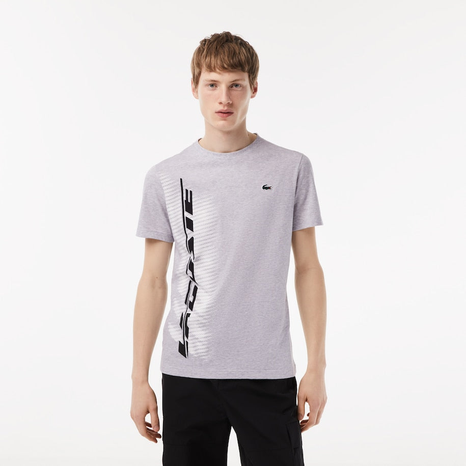 Men’s Sport Regular Fit T-shirt With Contrast Branding Grey Chine
