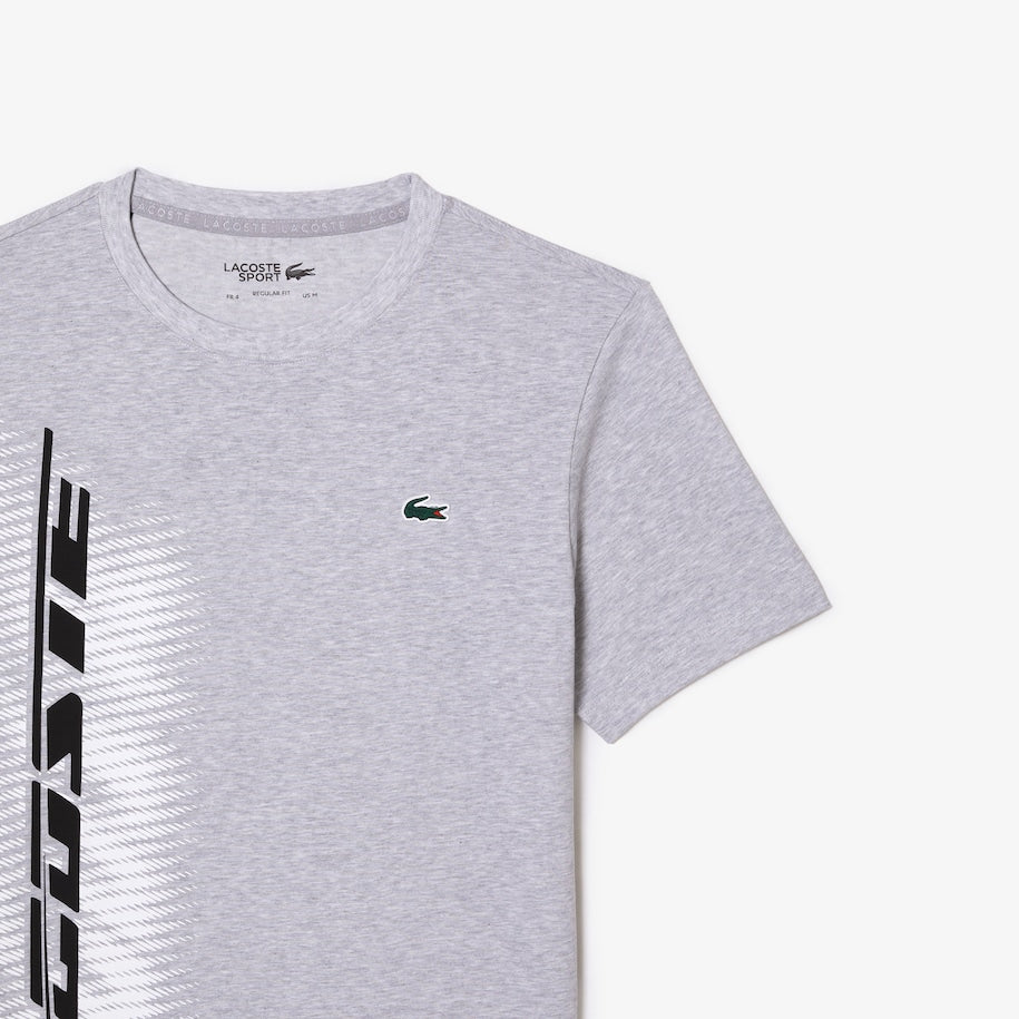 Men’s Sport Regular Fit T-shirt With Contrast Branding Grey Chine