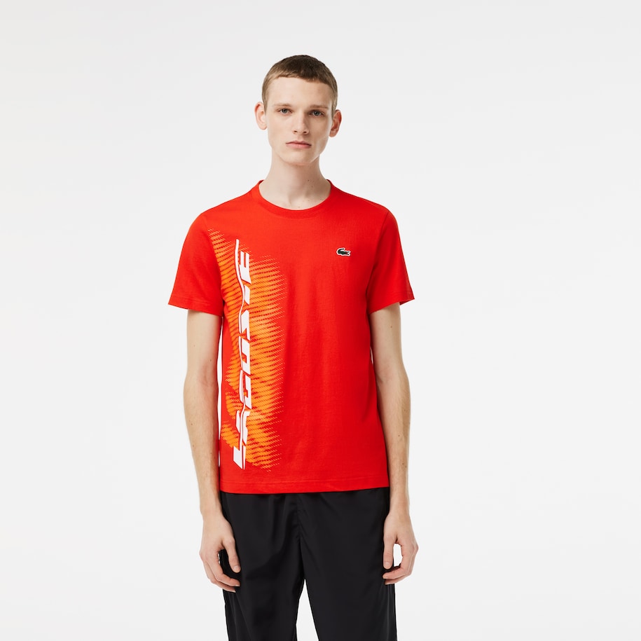 Men’s Sport Regular Fit T-shirt With Contrast Branding Red