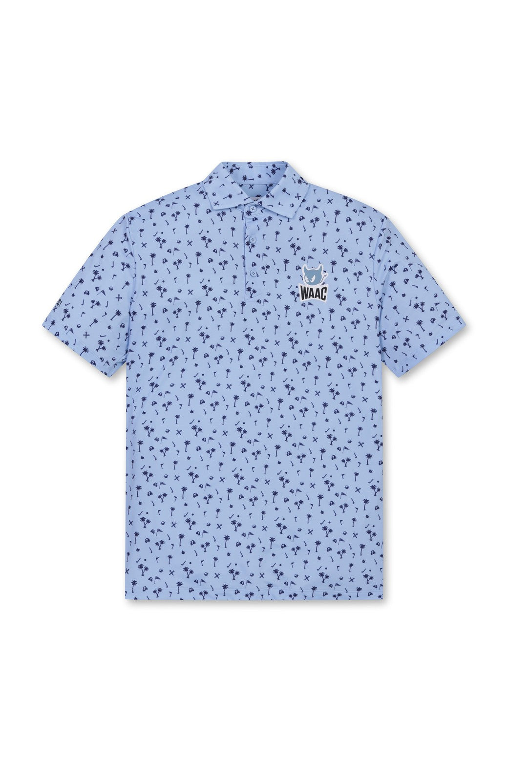 Men's Allover Motif Polo (EE) Light Blue