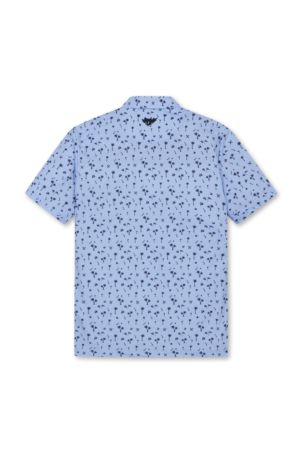Men's Allover Motif Polo (EE) Light Blue