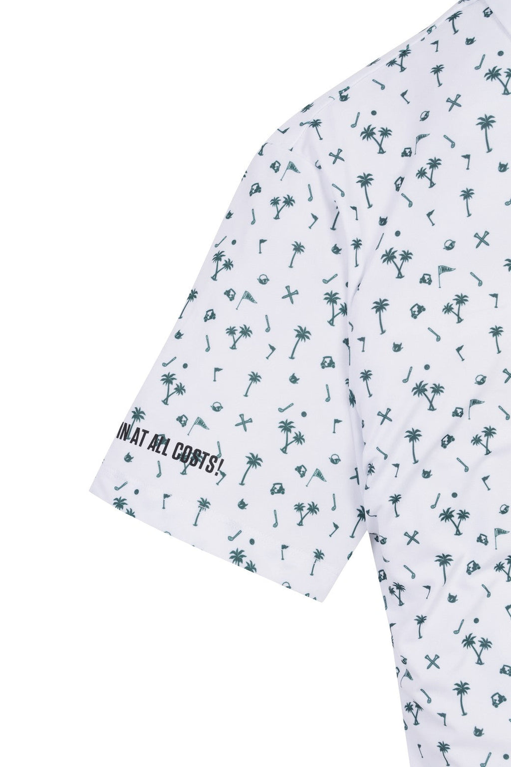 Men's  Allover Motif Polo (EE) White
