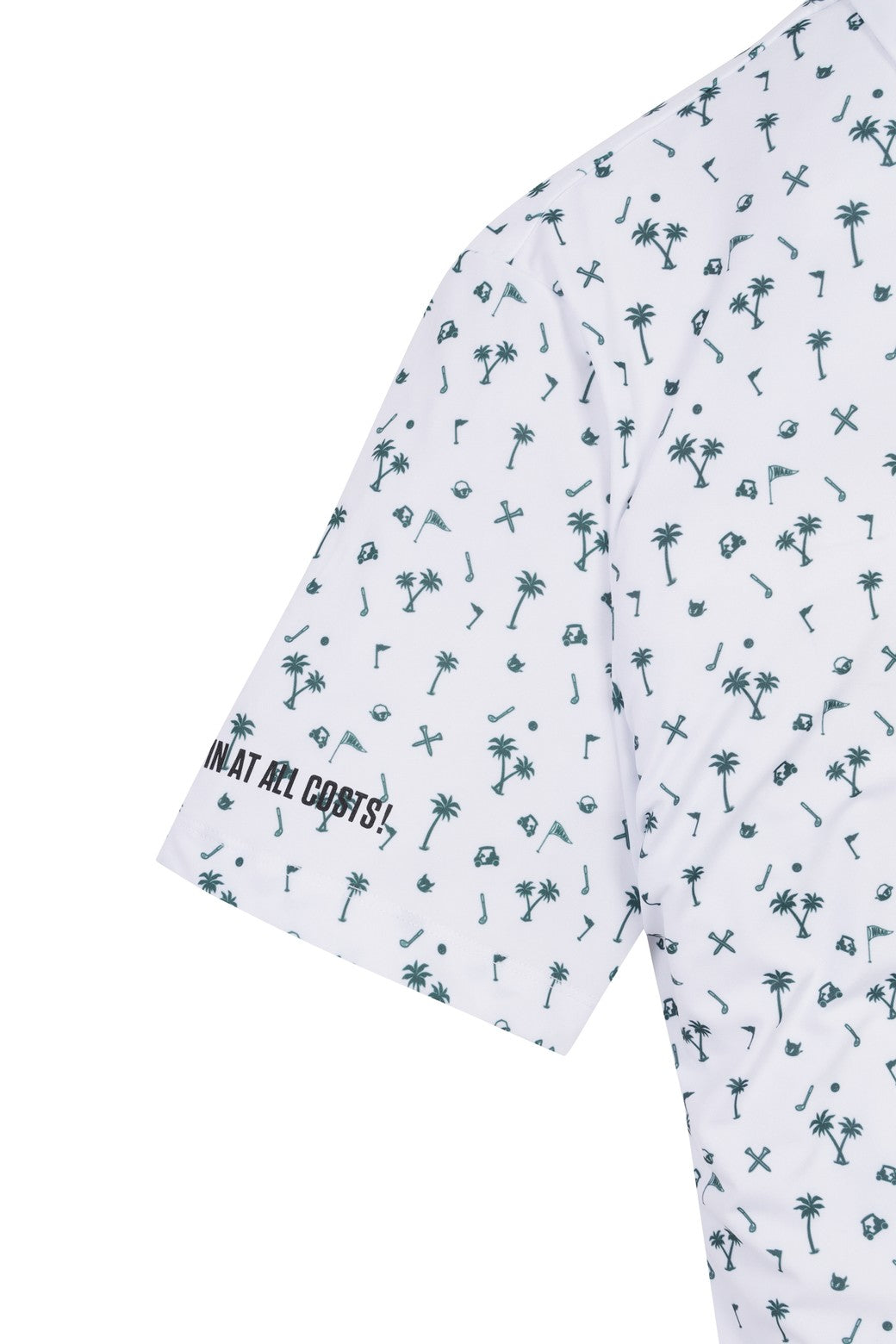 Men's  Allover Motif Polo (EE) White
