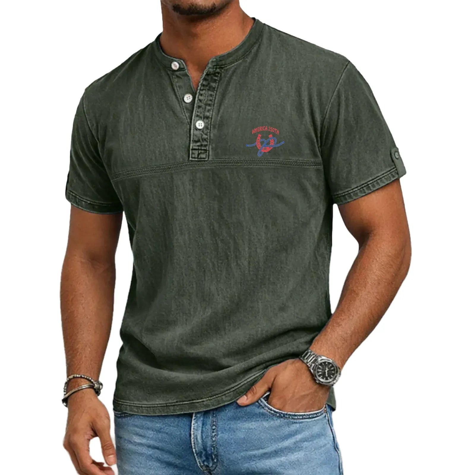 Noah - Stand Collar Short Sleeve