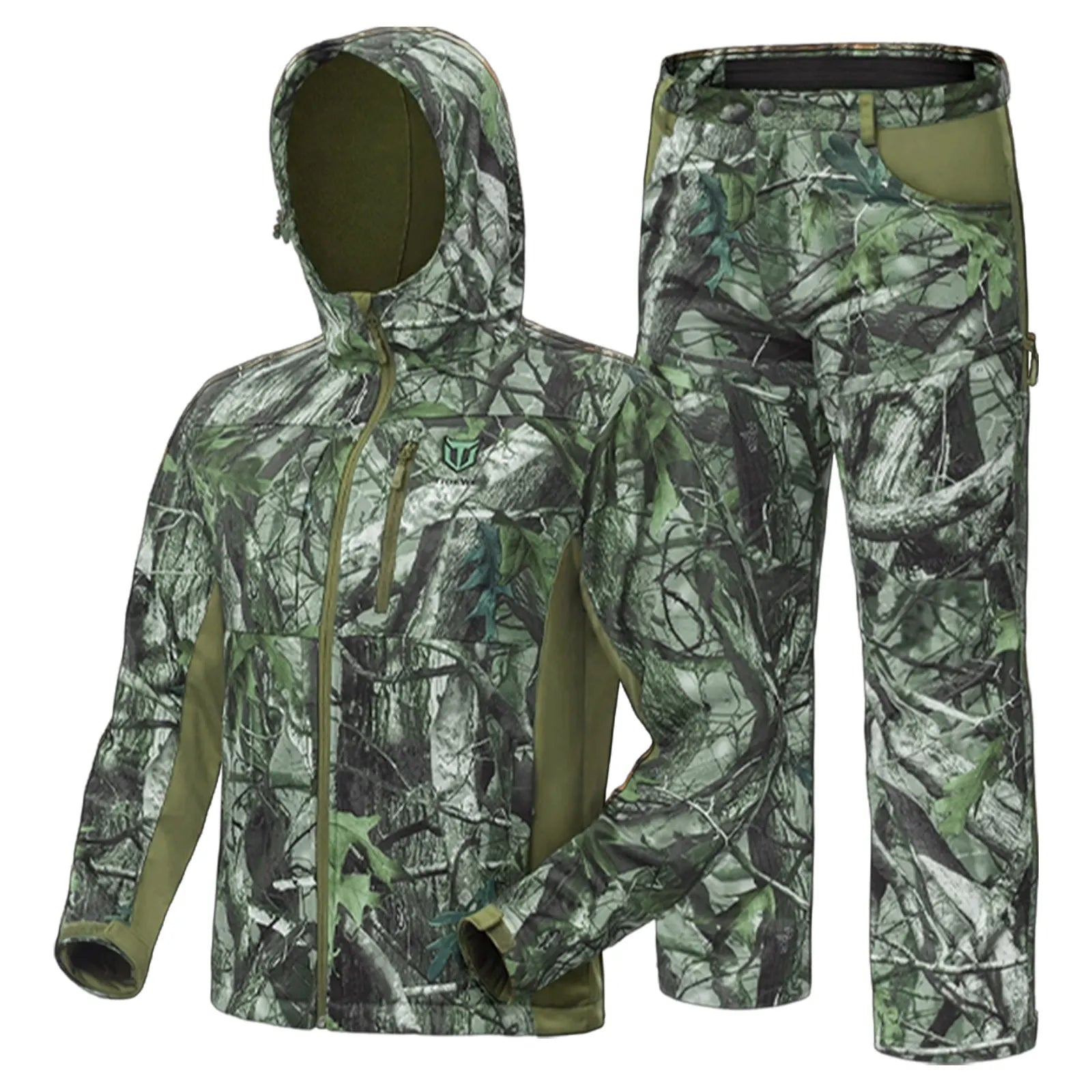 Men's Hunting Clothes,Silent Water Resistant Camo Hunting Suits