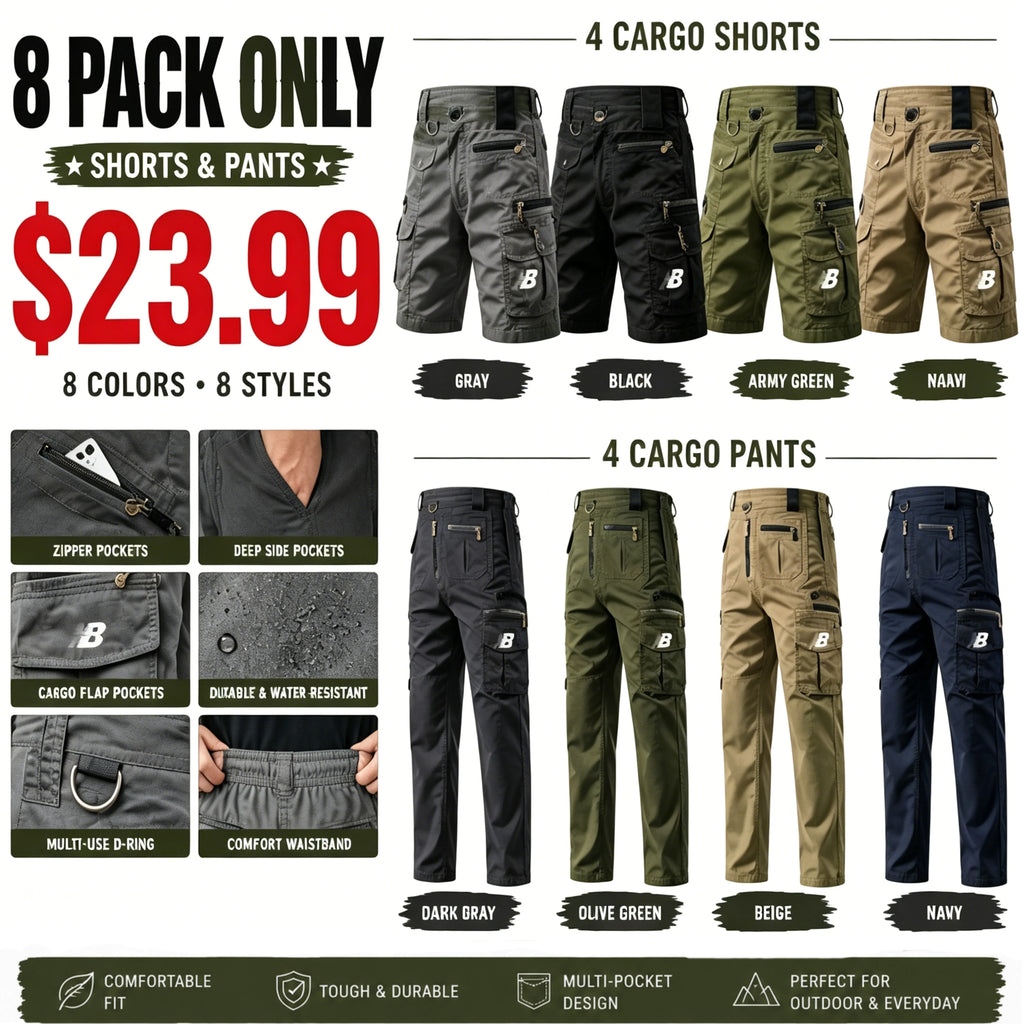 Men's work trousers  zip pockets multiple pockets  solid colour outdoor