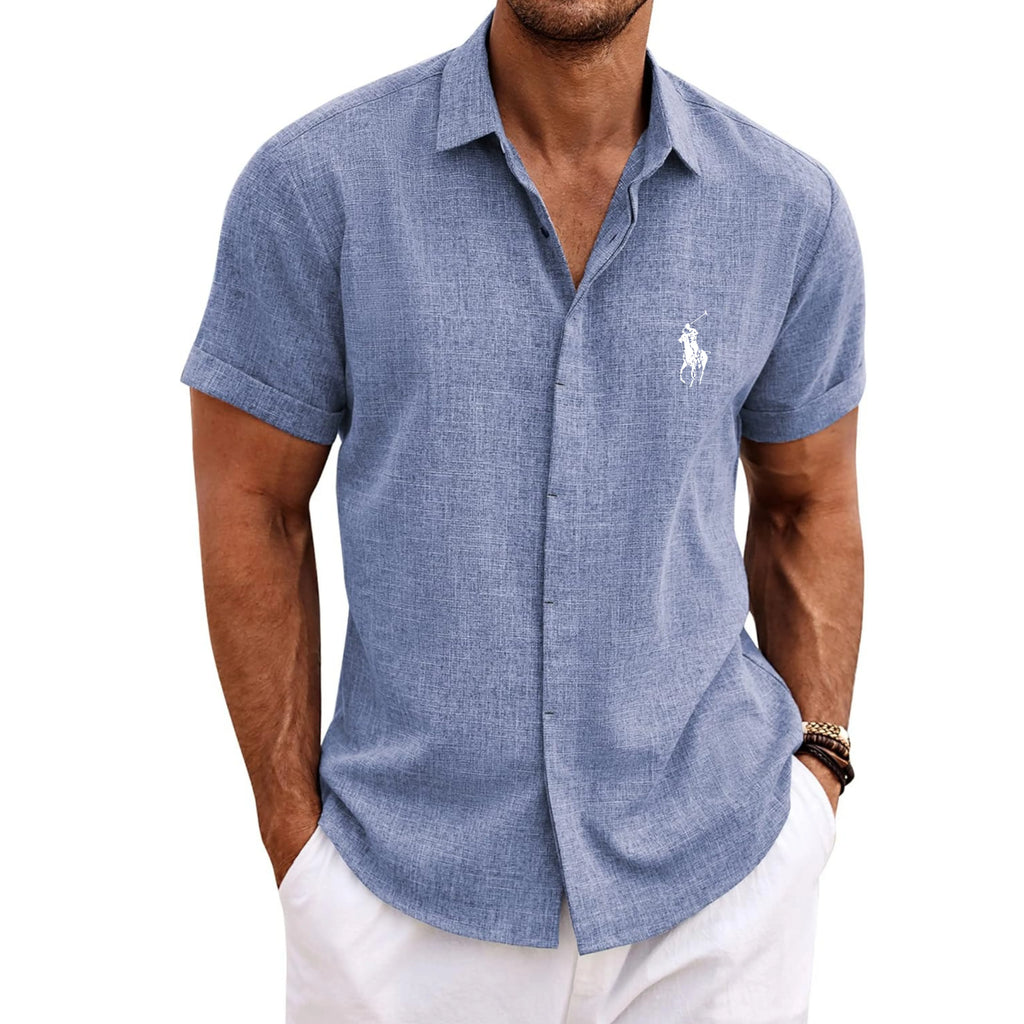COOFANDY Men's Linen Shirts Short Sleeve Casual Shirts