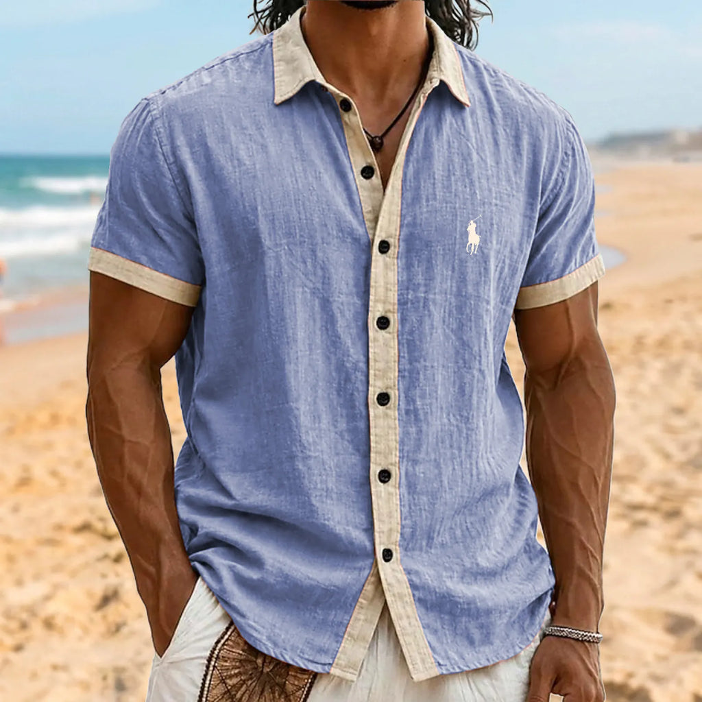 Men's Linen Shirt Summer Shirt Button-Down Shirt Beach Shirt
