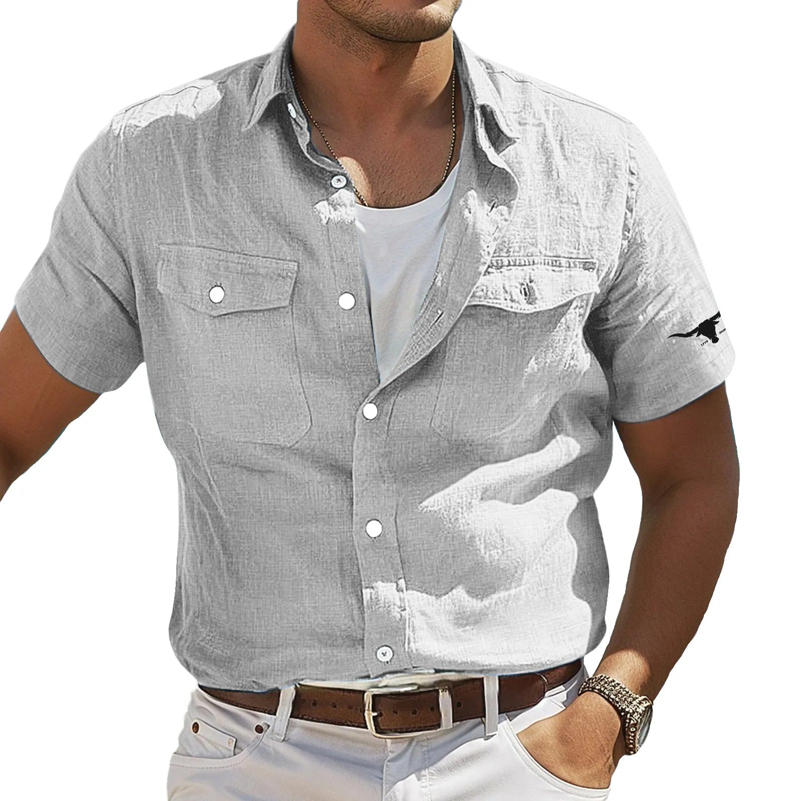 Men's Shirt Linen Shirt Summer Shirt Beach Shirt Solid Color Vacation Curise