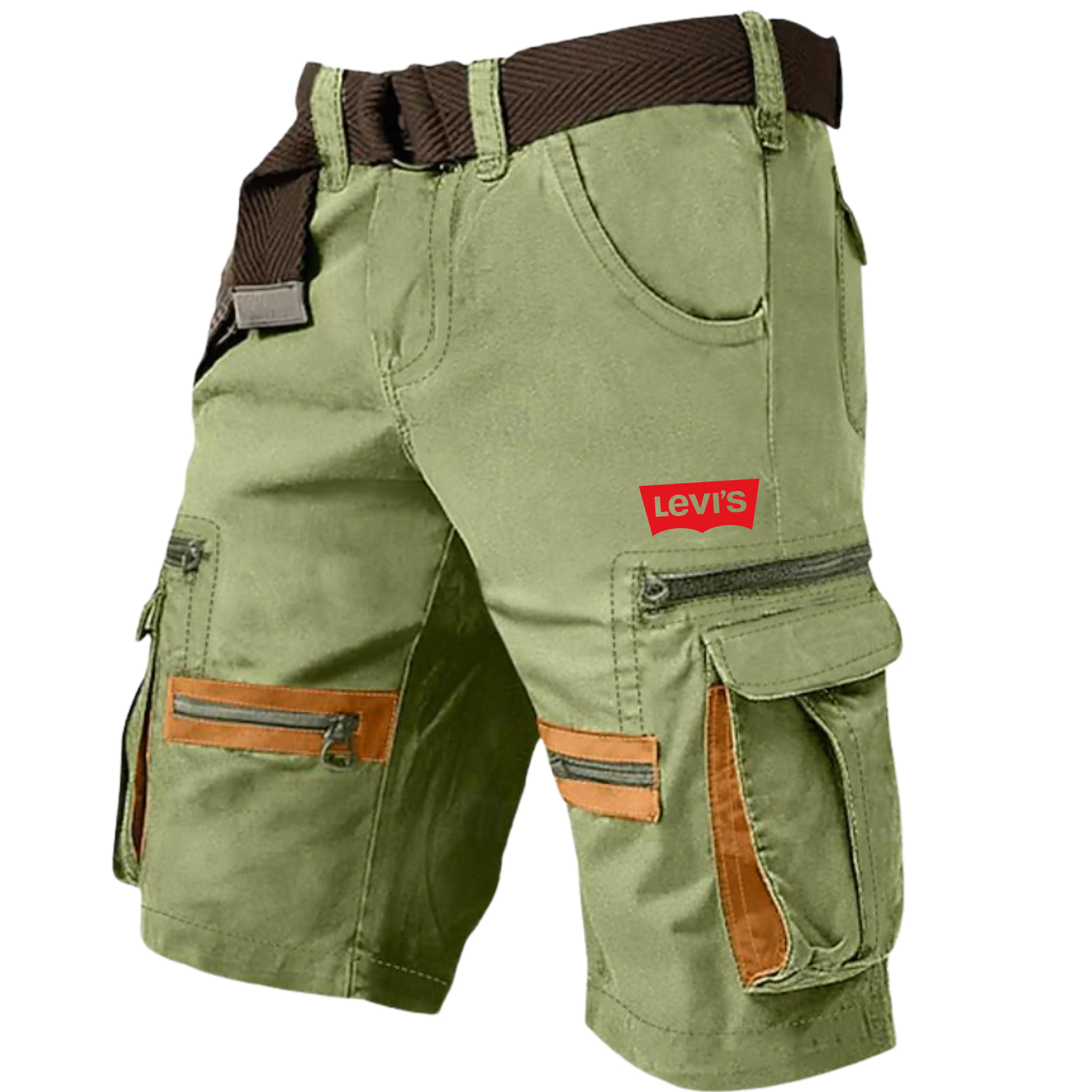 Men's Cargo Shorts Shorts Casual Shorts Multi Pocket Straight Leg  Zipper Pocket Plain