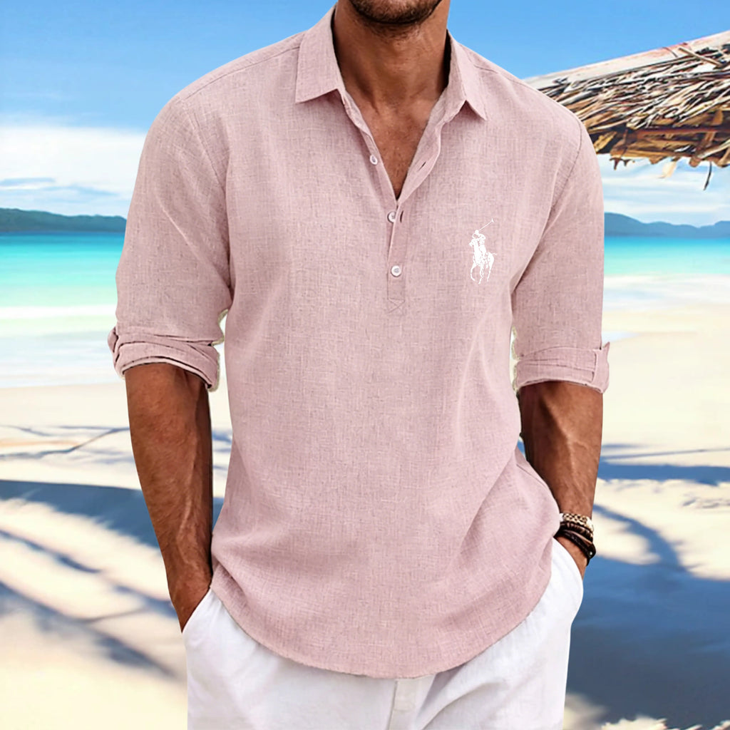 Men's Shirt Linen Shirt Summer Shirt Beach Wear Plain
