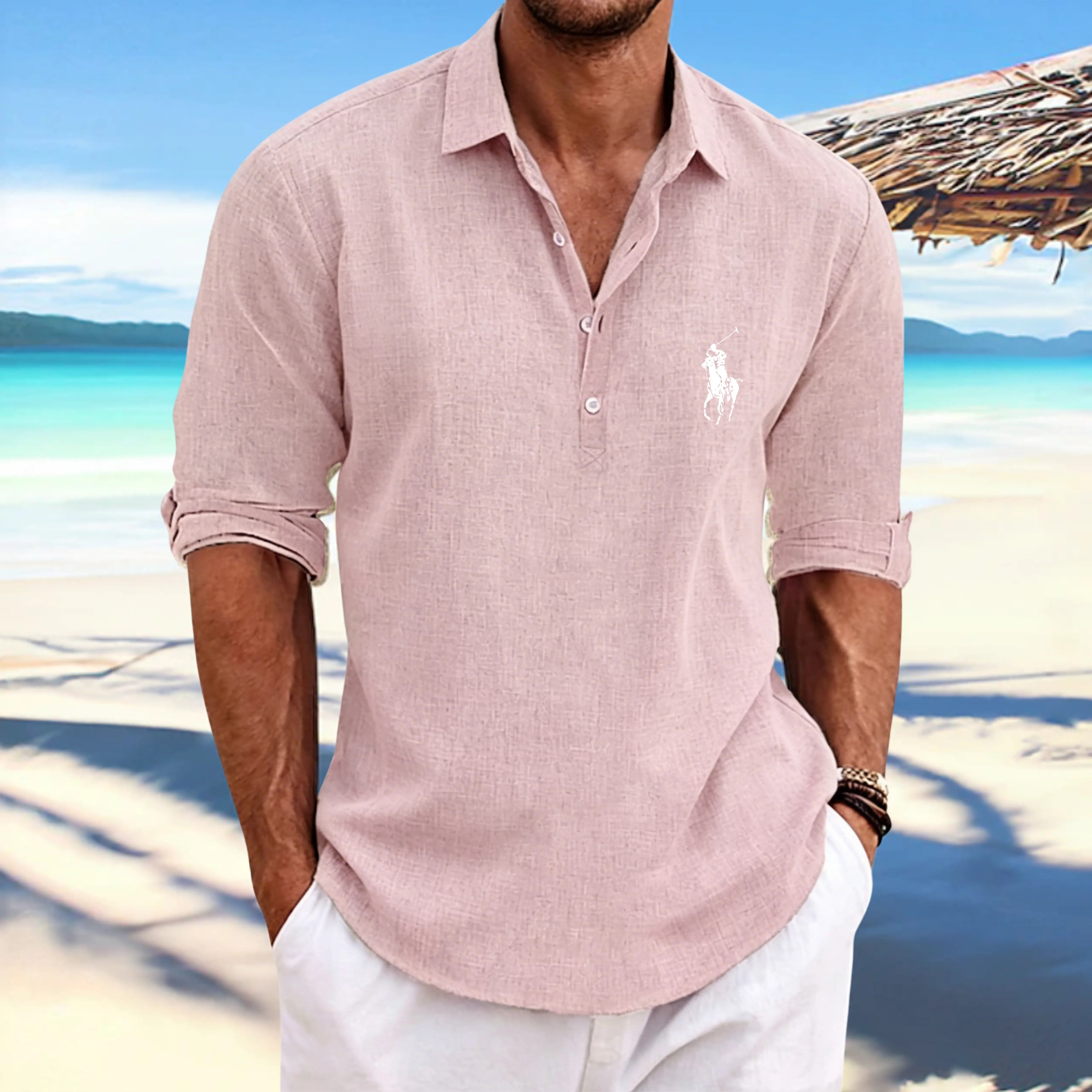 Men's Shirt Linen Shirt Summer Shirt Beach Wear Plain