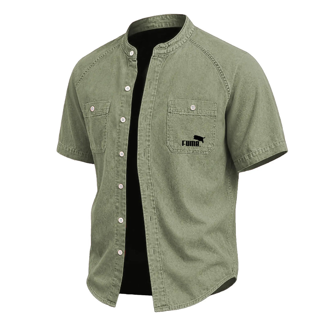 SoftFadeTM Men Shirt Casual Shirt Button Up Shirt Cotton Acid Wash Shirt