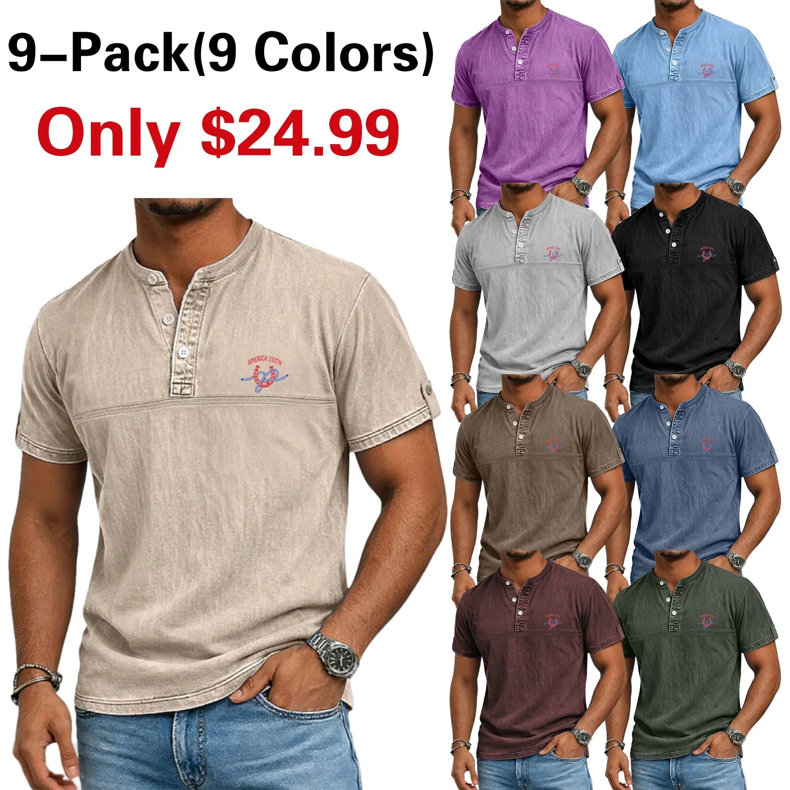 Noah - Stand Collar Short Sleeve
