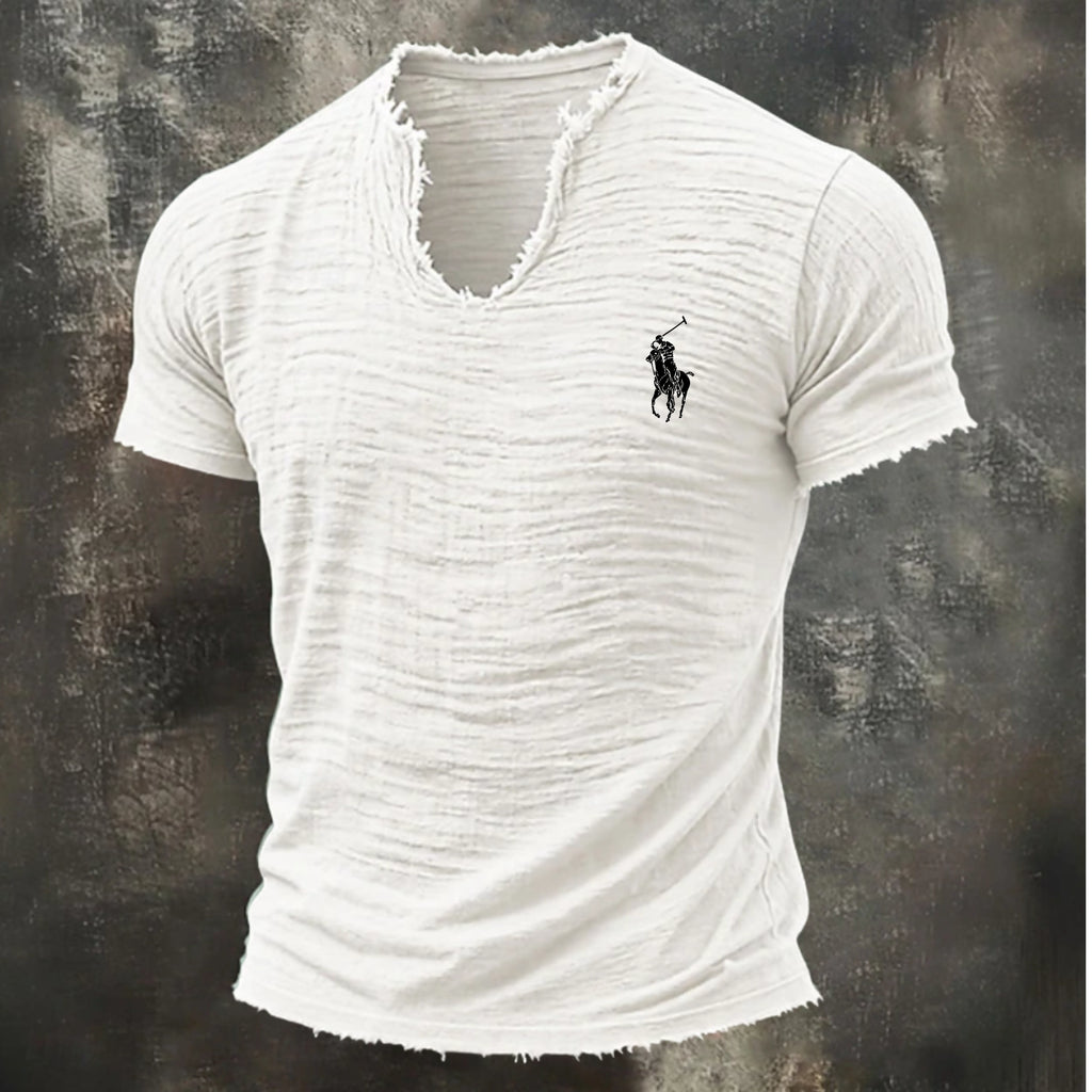 Men's T Shirt 100% Cotton T-Shirt Short Sleeve V Neck