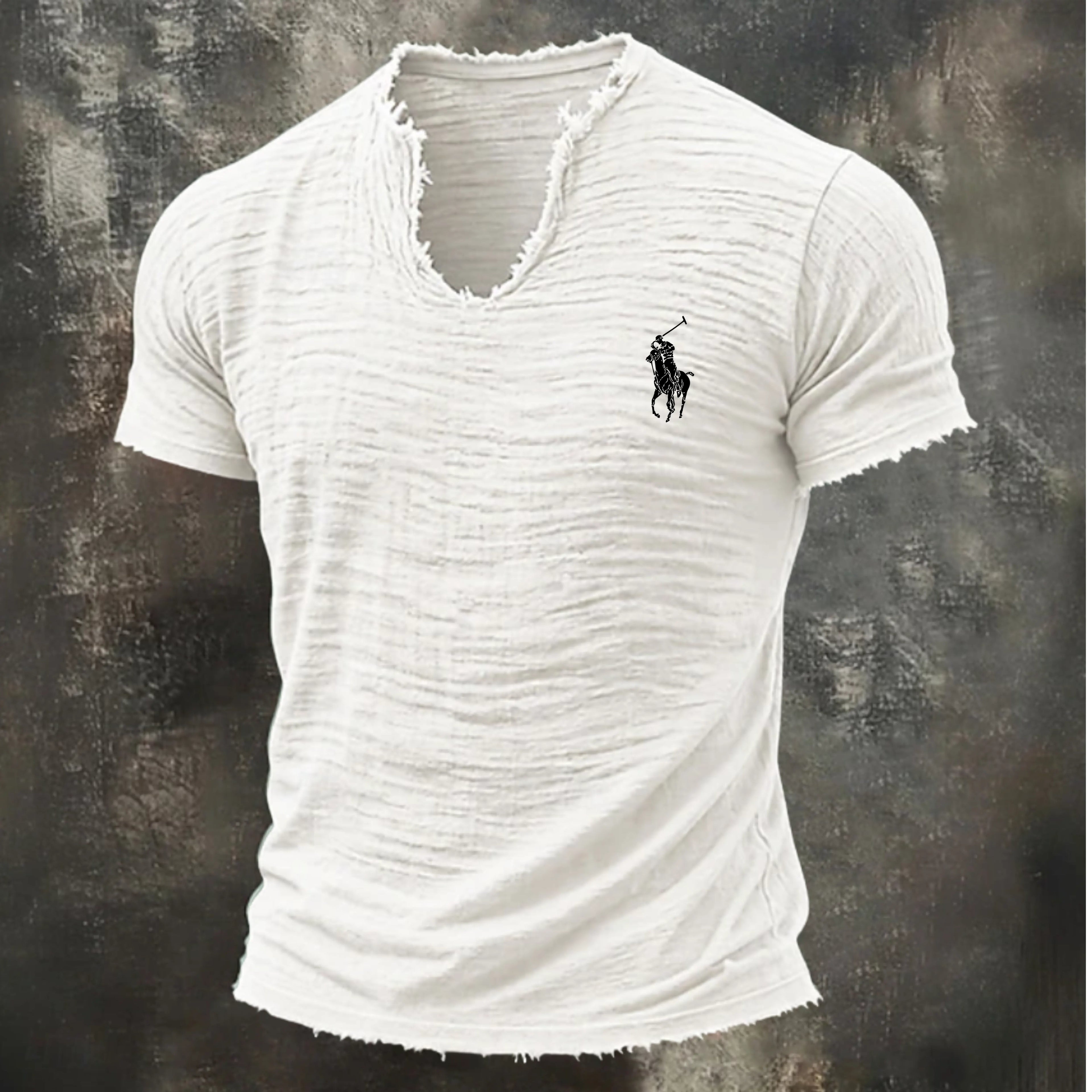 Men's T Shirt 100% Cotton T-Shirt Short Sleeve V Neck