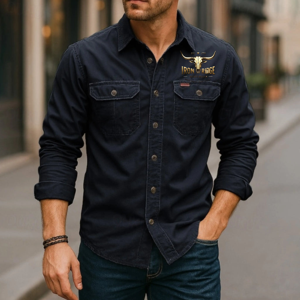 Men's Casual Shirt Work Shirt Button Up Shirt   Long Sleeve Solid