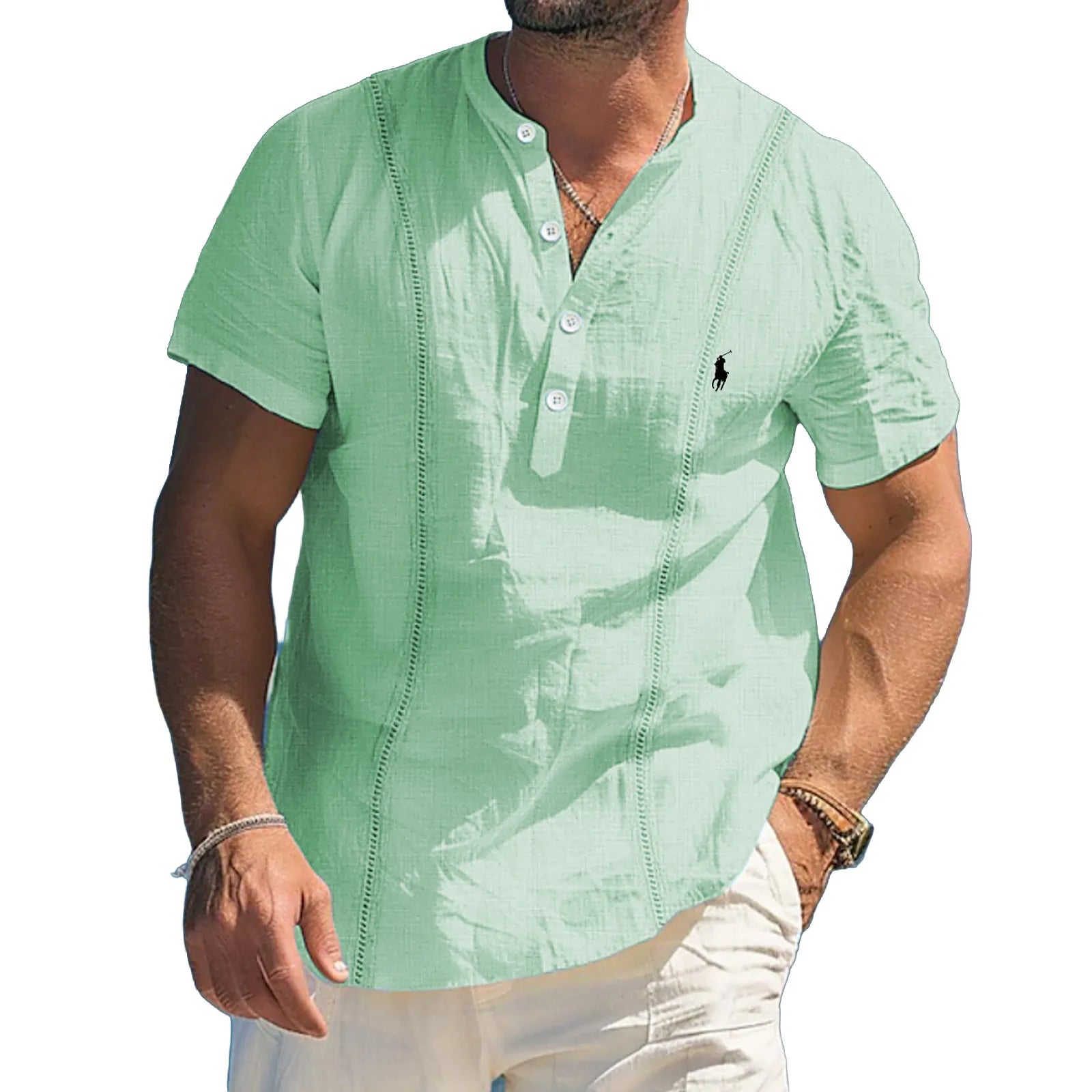 Men's Shirt Linen Shirt Guayabera Shirt Popover Shirt Summer Shirt