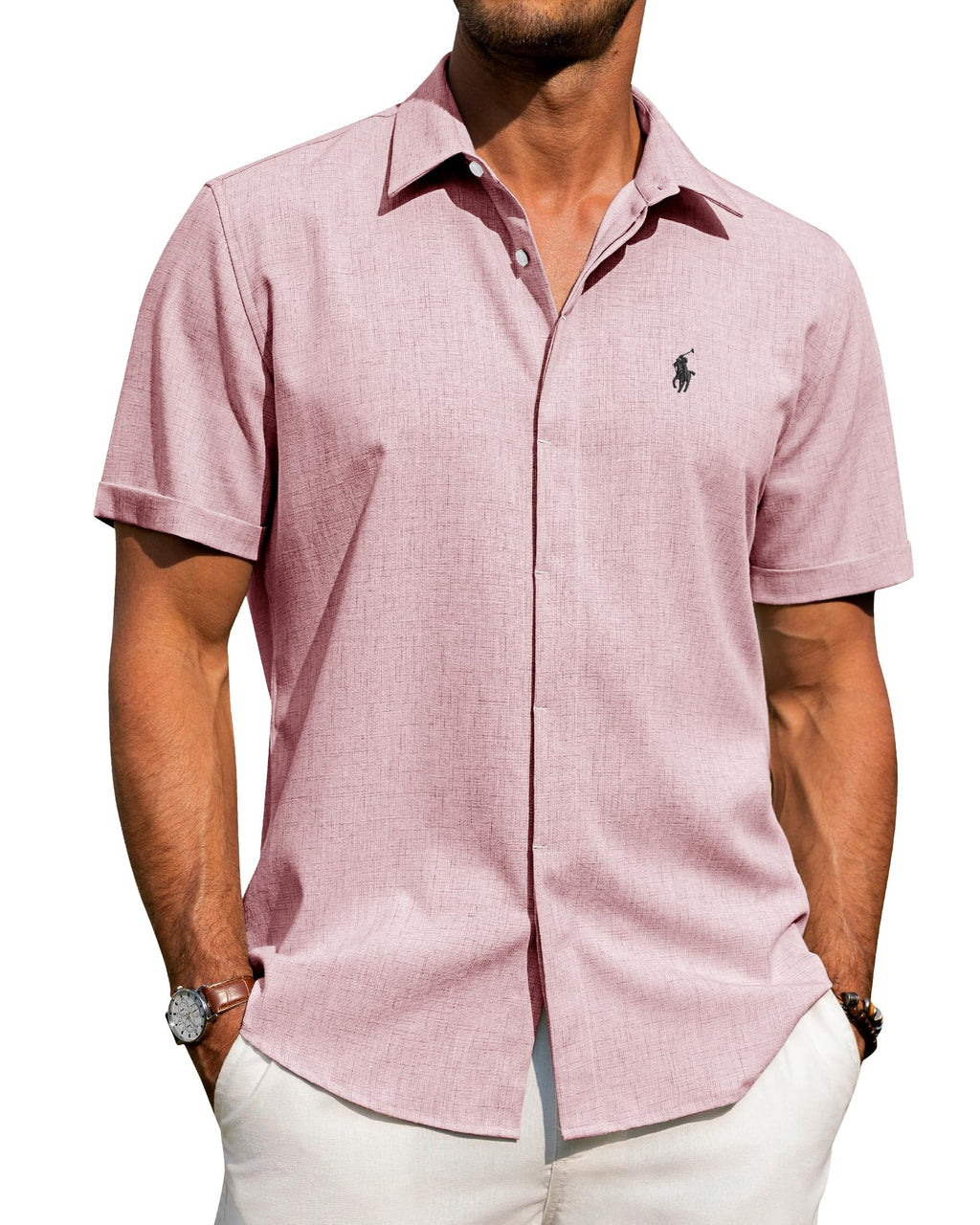 Men's Casual Cotton and Linen Shirt