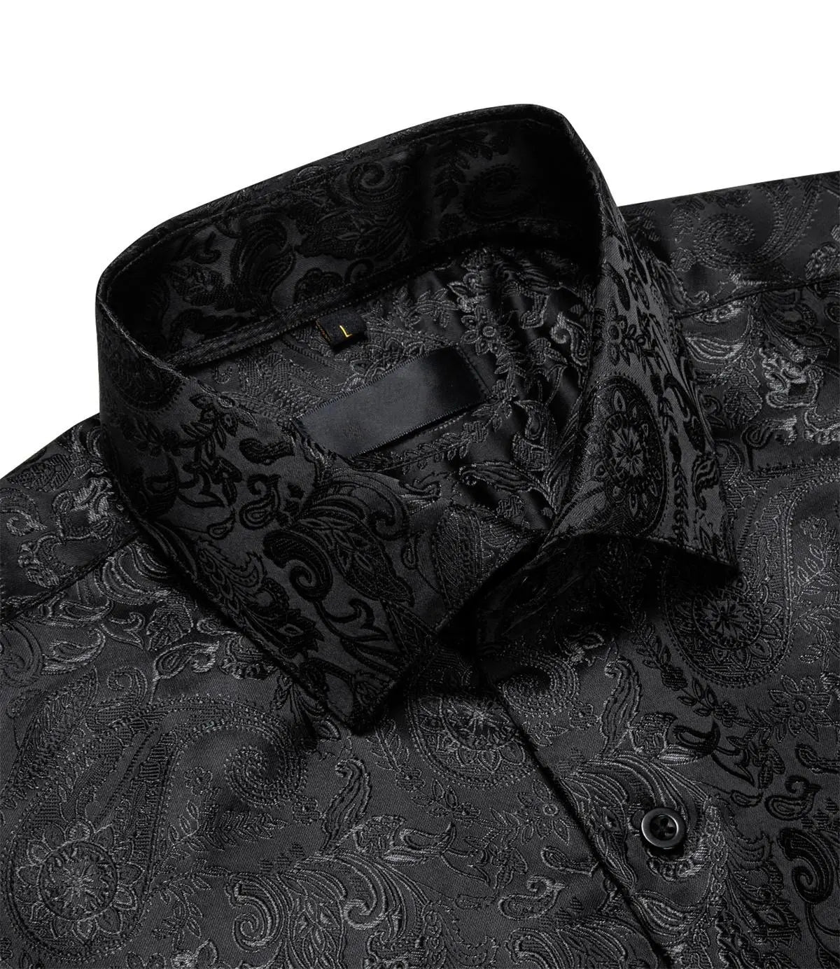 AILISUS Black Men's Paisley Shirt Business Sunscreen Anti-wrinkle Formal Shirt Button Shirt Simple Commuter Men's Summer Tops Casual Longsleeves Casual Soft Fit