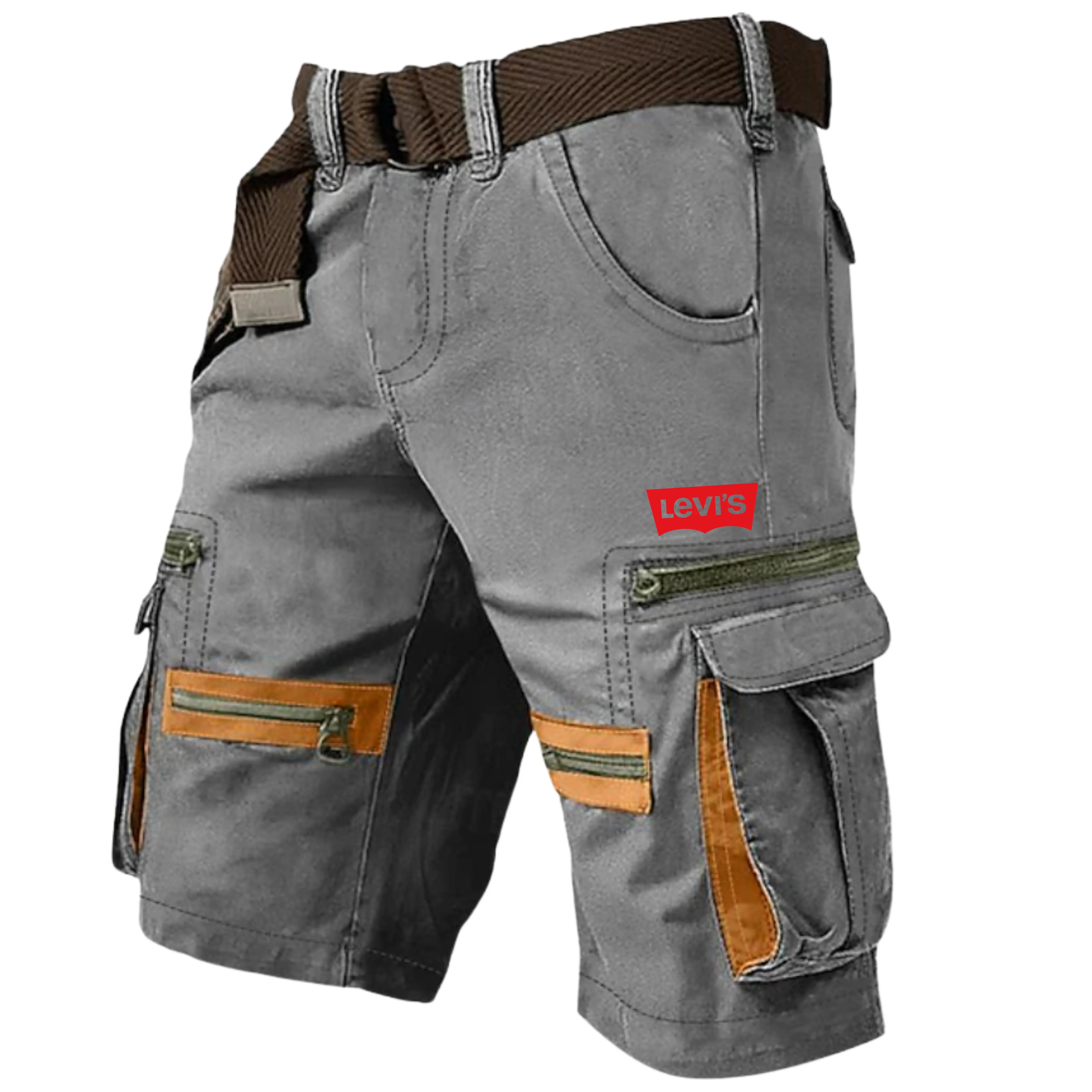 Men's Cargo Shorts Shorts Casual Shorts Multi Pocket Straight Leg  Zipper Pocket Plain