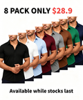 8-Pack Alimens&Gentle Men's Stretch Dress Shirts Short Sleeve Slim Fit Business Casual Button Down Shirts Muscle Fit Men's Dress Shirts Shortsleeve Menswear gifts for dad Top Plain