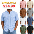 Men's Shirt Linen Shirt Summer Shirt Beach Wear Button Up Shirt Solid
