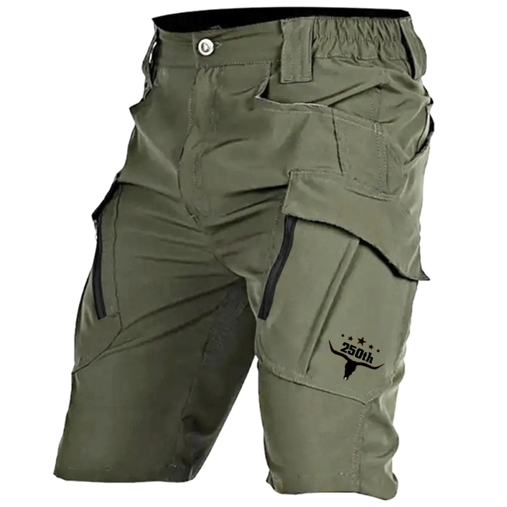 Men's Tactical Shorts, Work Shorts, Zippered Pockets, Solid Colour, Waterproof and Breathable