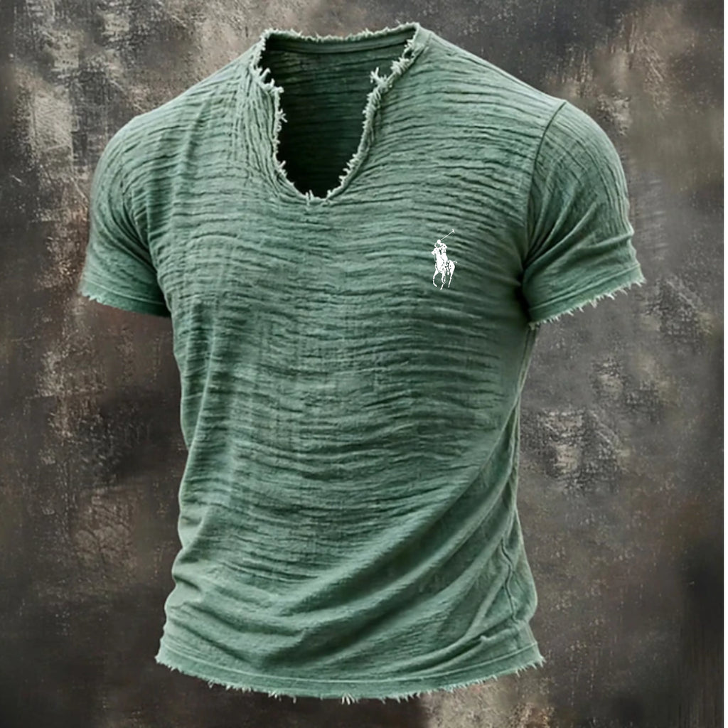 Men's T Shirt 100% Cotton T-Shirt Short Sleeve V Neck