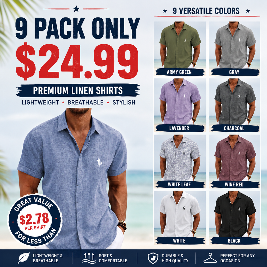COOFANDY Men's Linen Shirts Short Sleeve Casual Shirts