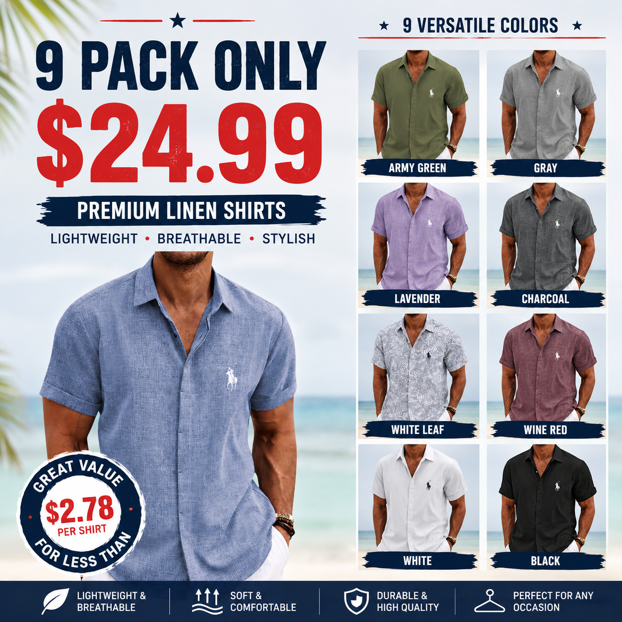 COOFANDY Men's Linen Shirts Short Sleeve Casual Shirts