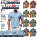J.VER Polo Shirts for Men Short Sleeve V Neck Knit Polo Shirt Casual Vintage
