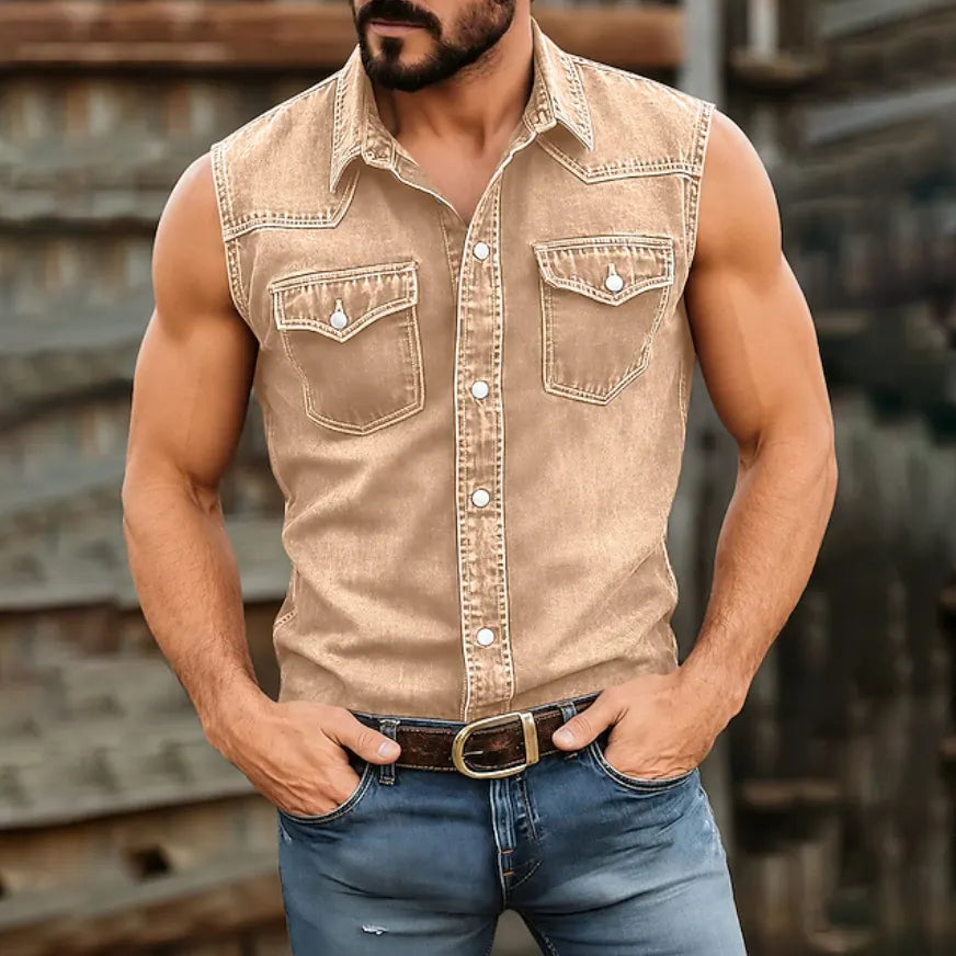 SoftFadeTM Men Shirt Casual Shirt Work Shirt Acid Wash Shirt