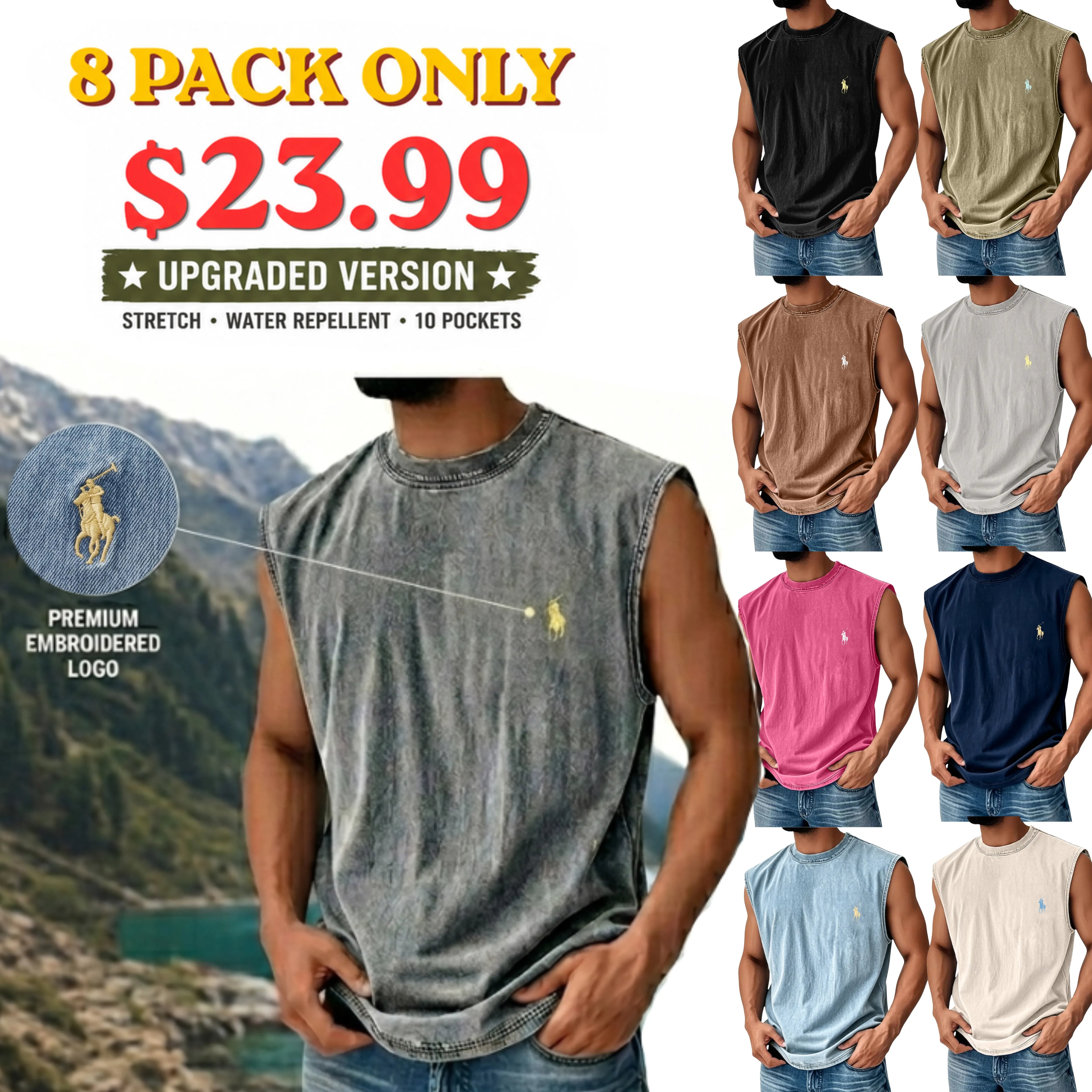 Men's Tank Top Undershirt Sleeveless Shirt Sleeveless Crew Neck Summer Plain Fashion Classic
