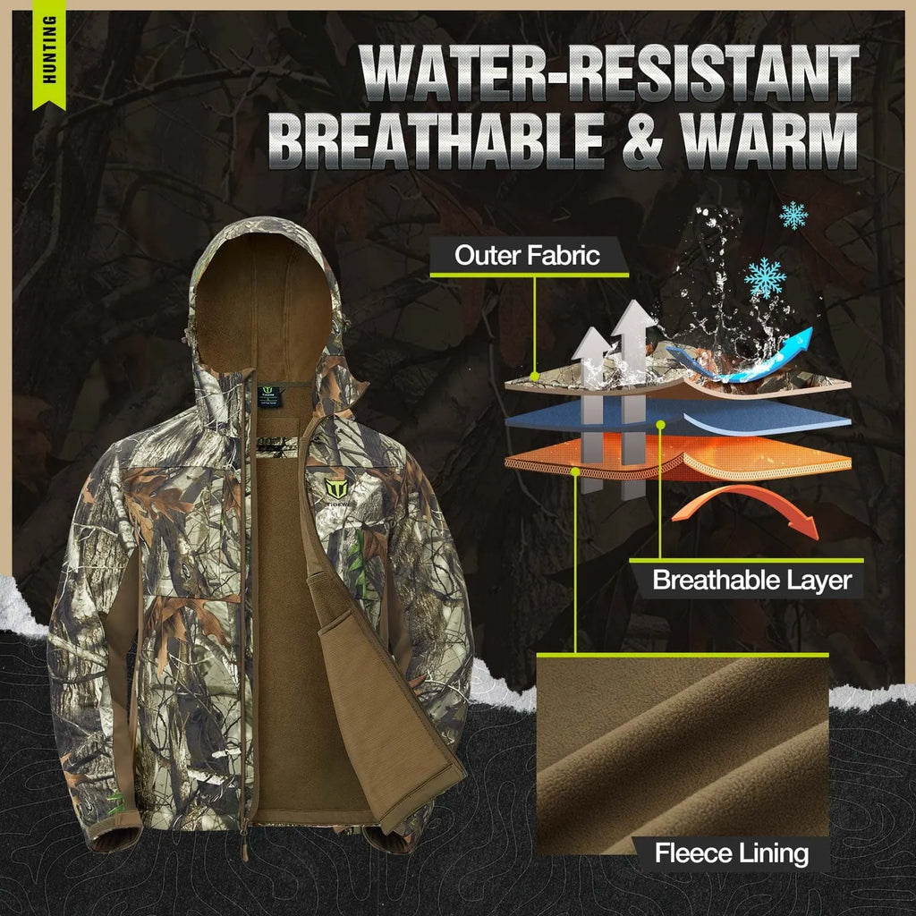 Men's Hunting Clothes,Silent Water Resistant Camo Hunting Suits