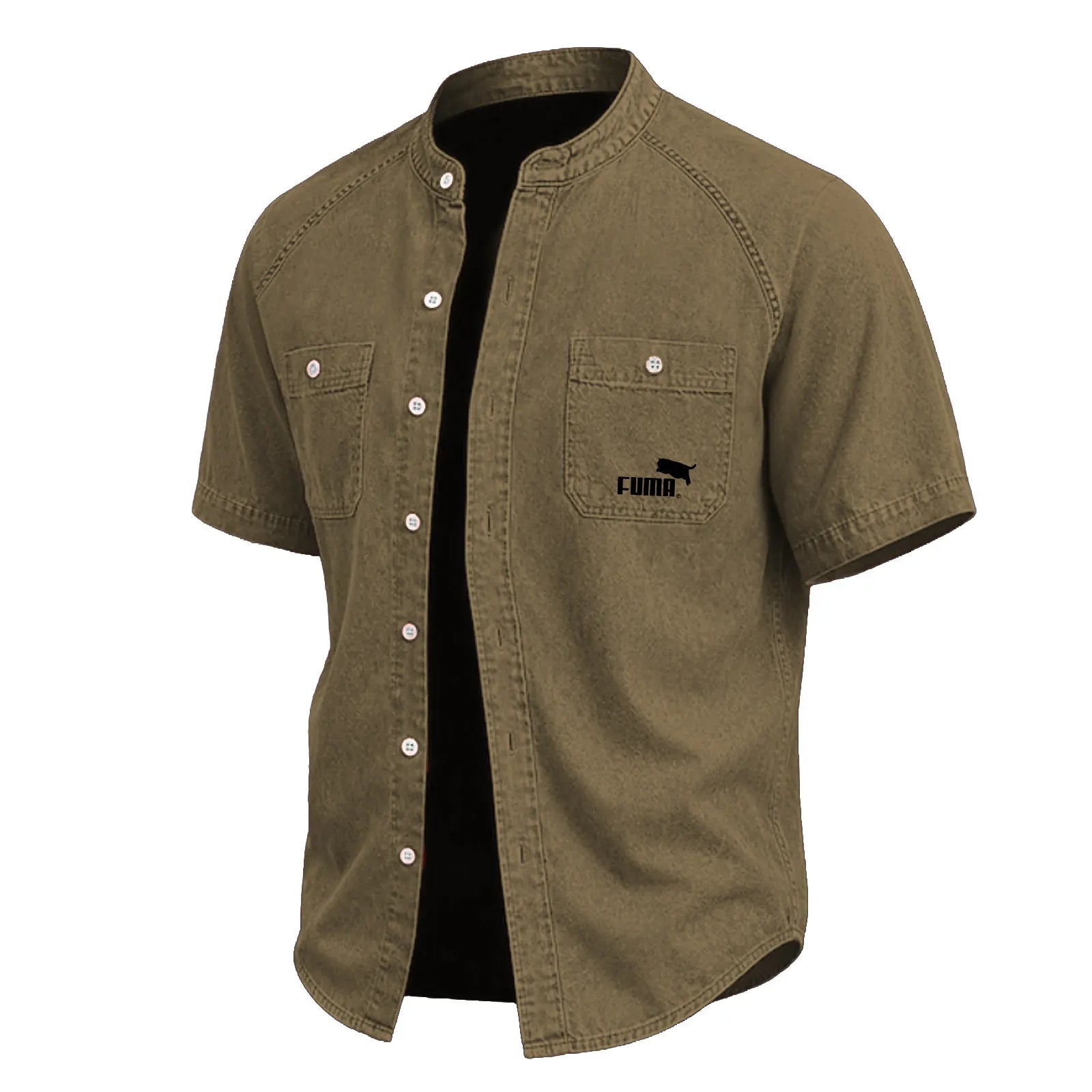 SoftFadeTM Men Shirt Casual Shirt Button Up Shirt Cotton Acid Wash Shirt