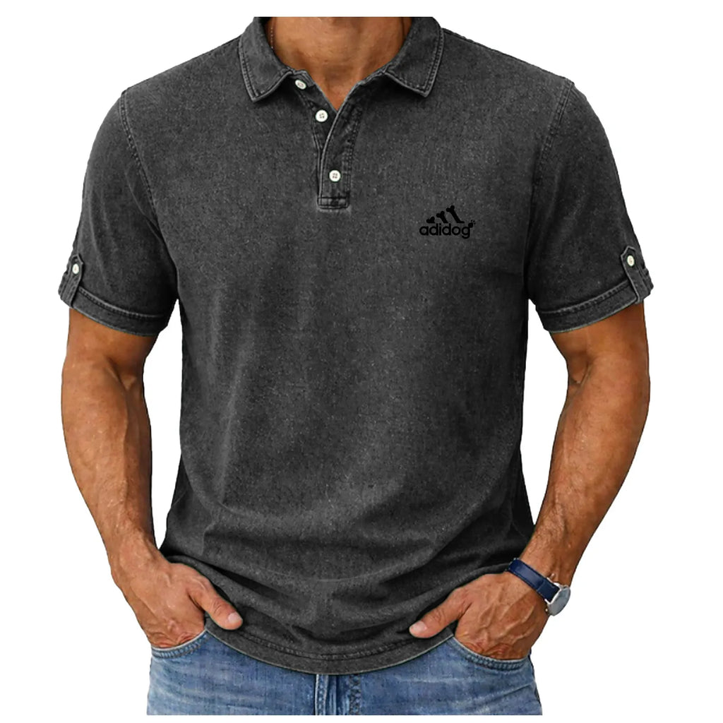 SoftFadeTM Men's Polo Shirts 100% Cotton Acid Wash Shirt Casual Holiday Lapel Short Sleeve
