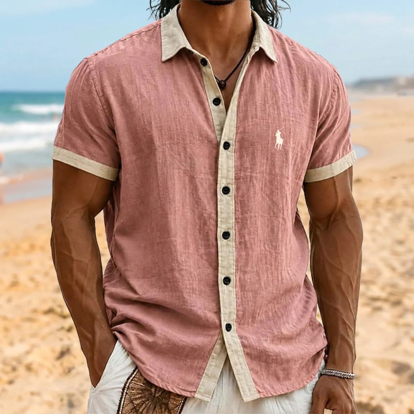 Men's Linen Shirt Summer Shirt Button-Down Shirt Beach Shirt