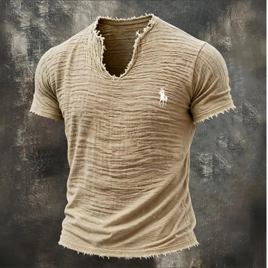 Men's T Shirt 100% Cotton T-Shirt Short Sleeve V Neck