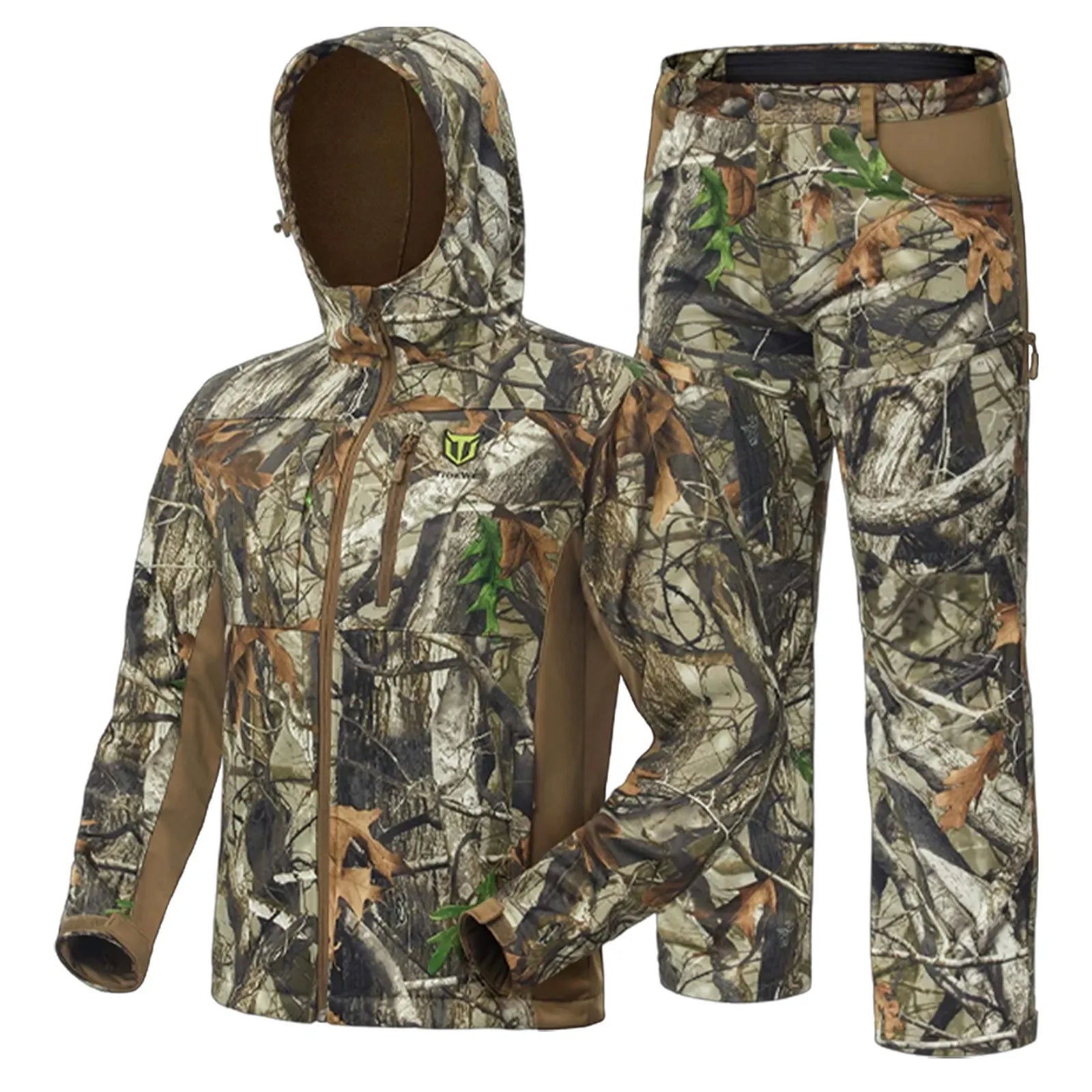Men's Hunting Clothes,Silent Water Resistant Camo Hunting Suits