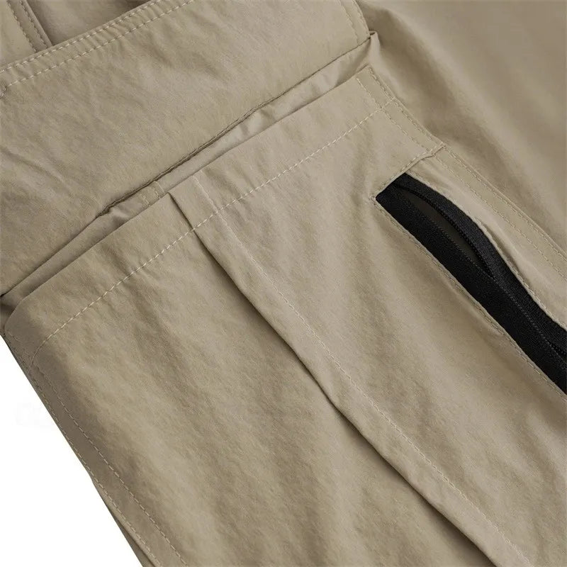 Men's Tactical Shorts, Work Shorts, Zippered Pockets, Solid Colour, Waterproof and Breathable