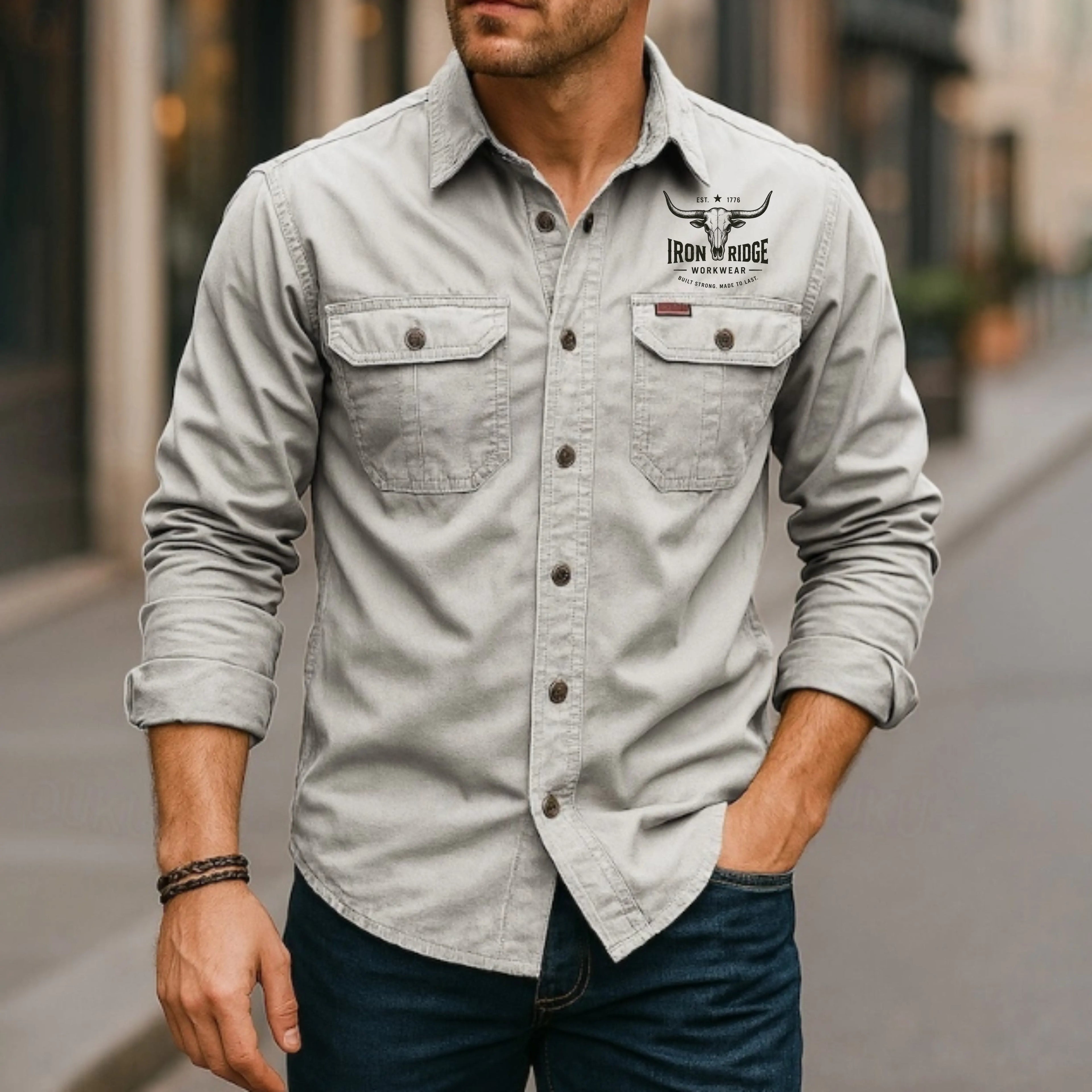 Men's Casual Shirt Work Shirt Button Up Shirt   Long Sleeve Solid