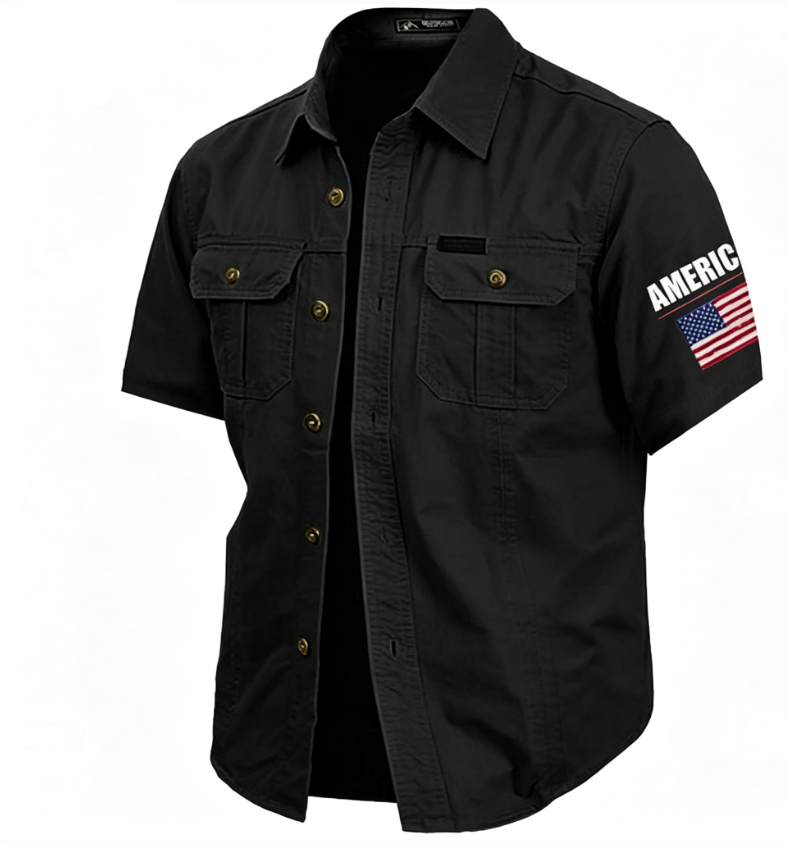 Men's 4th of July U.S. 250th Anniversary American Flag Cotton Work Shirts Western Shirt