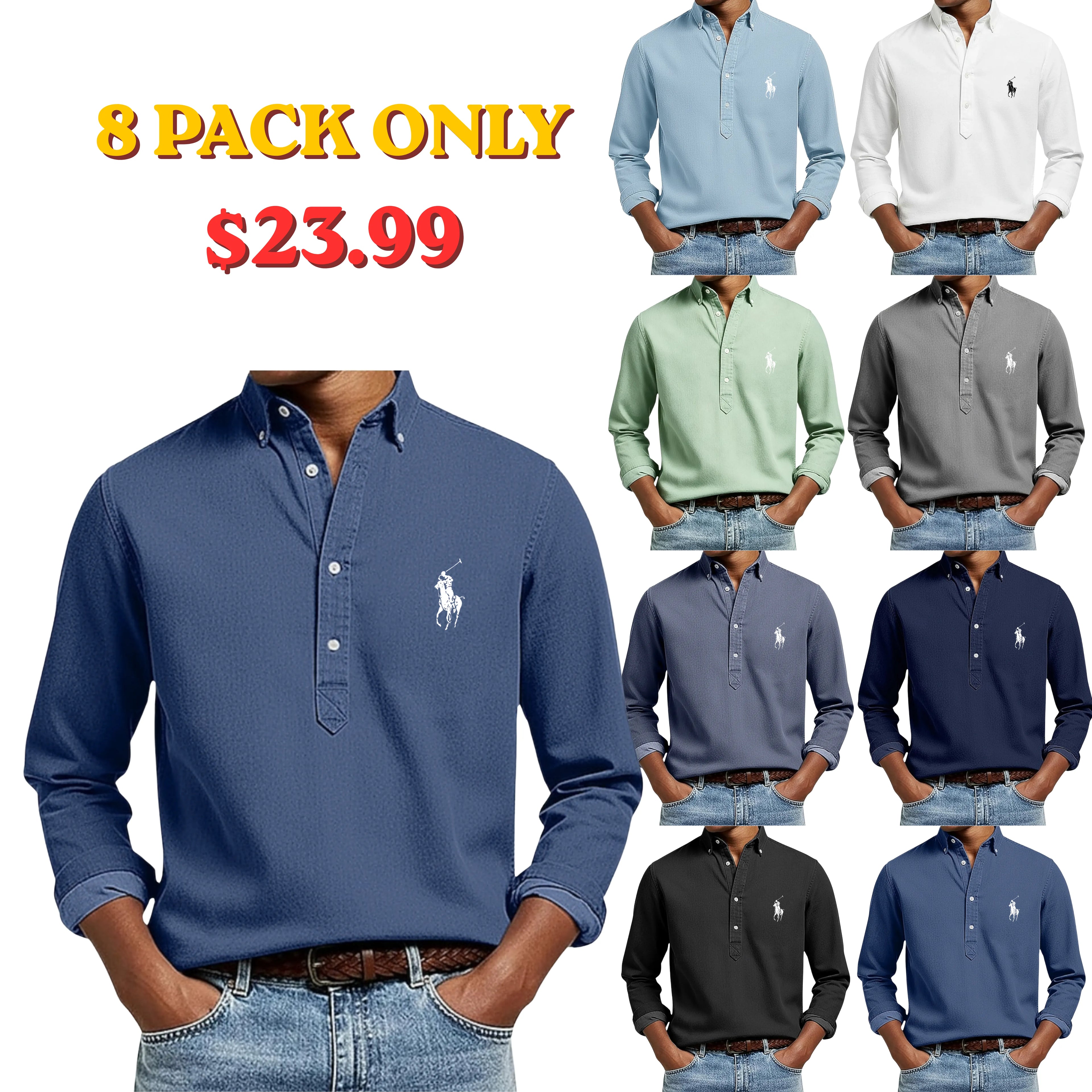 Men's Shirt Popover Shirt Button Down Shirt Casual Shirt