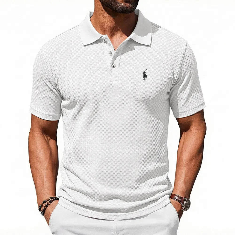 Men's Textured Fashion Polo Shirt
