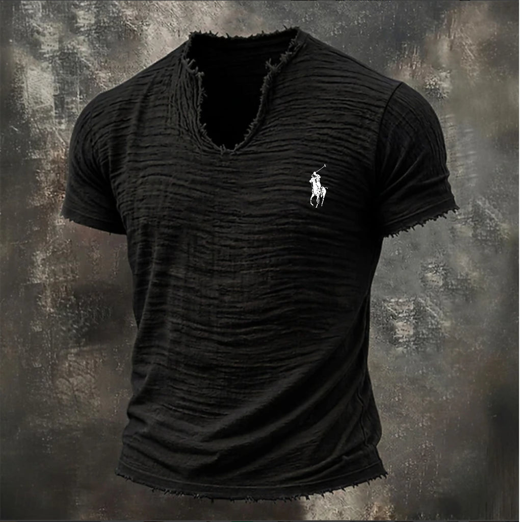 Men's T Shirt 100% Cotton T-Shirt Short Sleeve V Neck