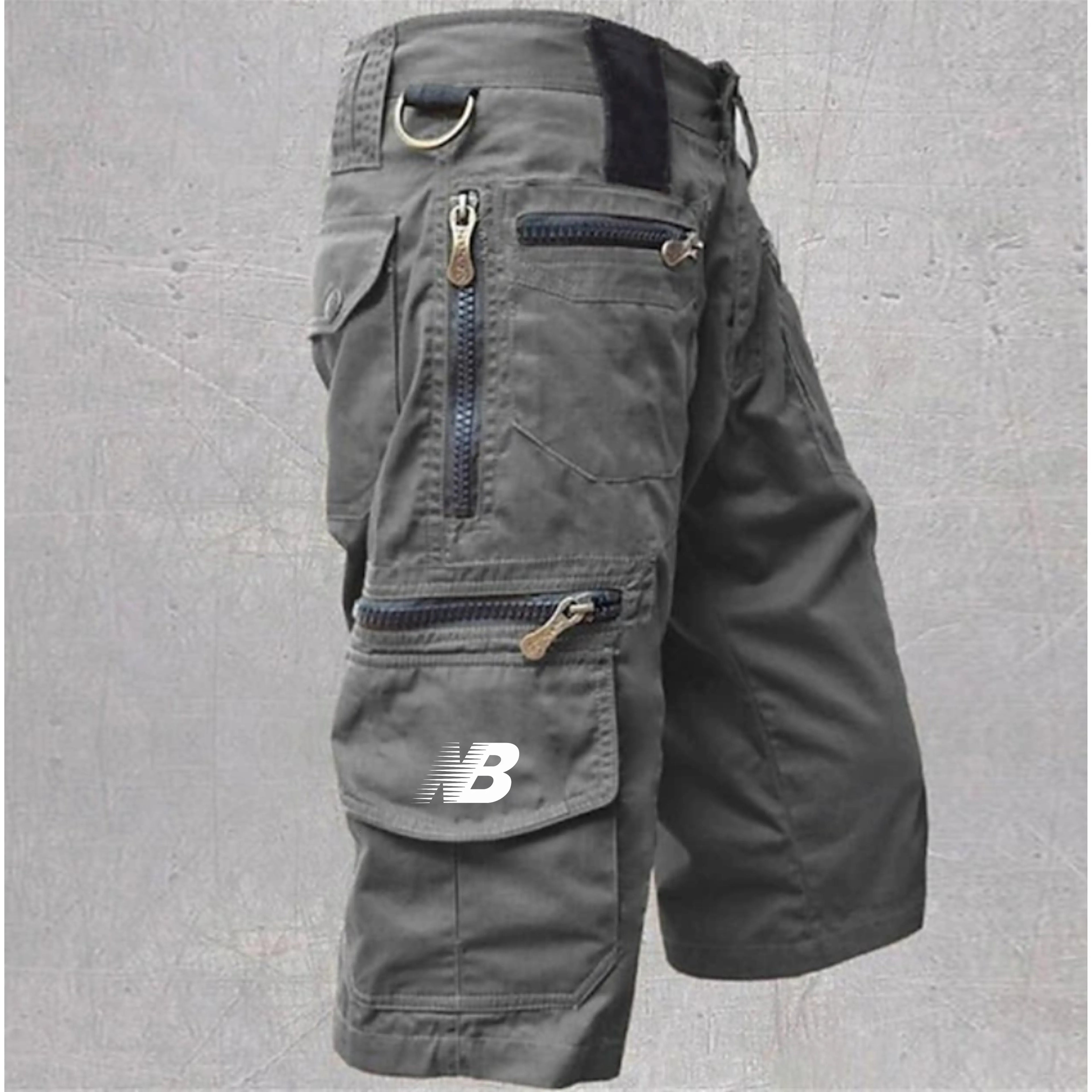 Men's work trousers  zip pockets multiple pockets  solid colour outdoor