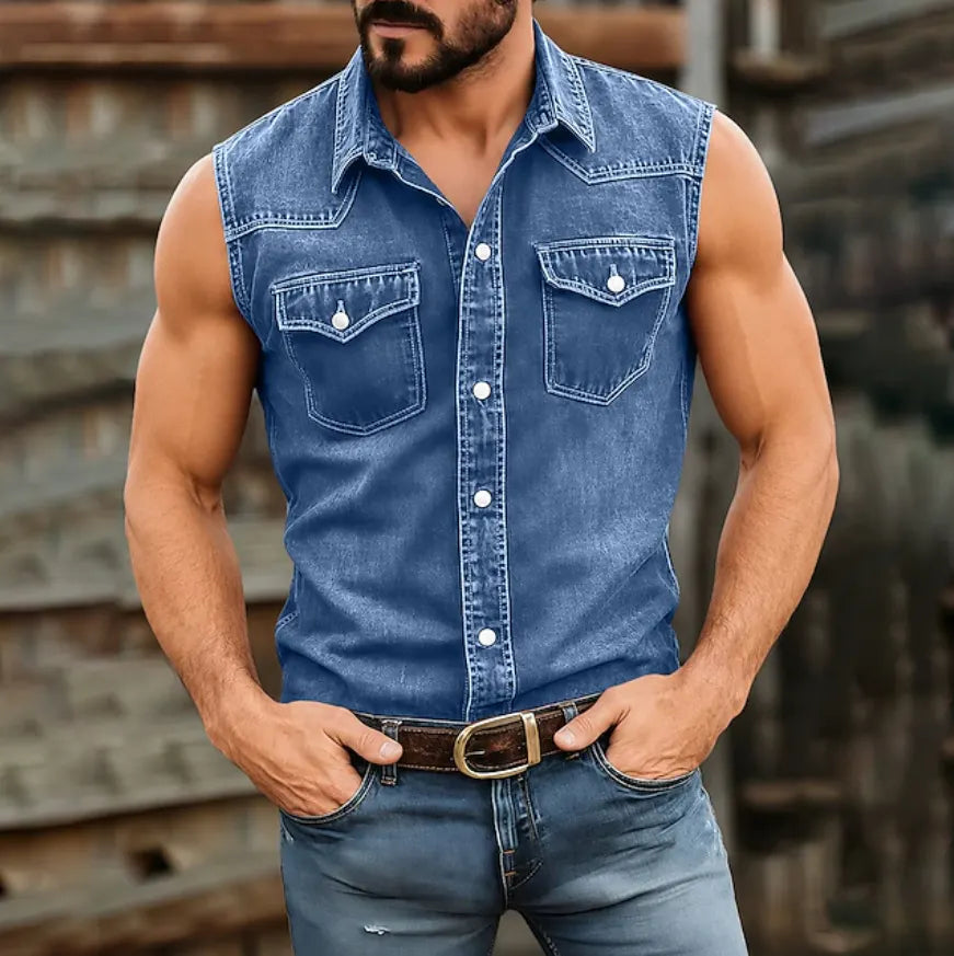 SoftFadeTM Men Shirt Casual Shirt Work Shirt Acid Wash Shirt