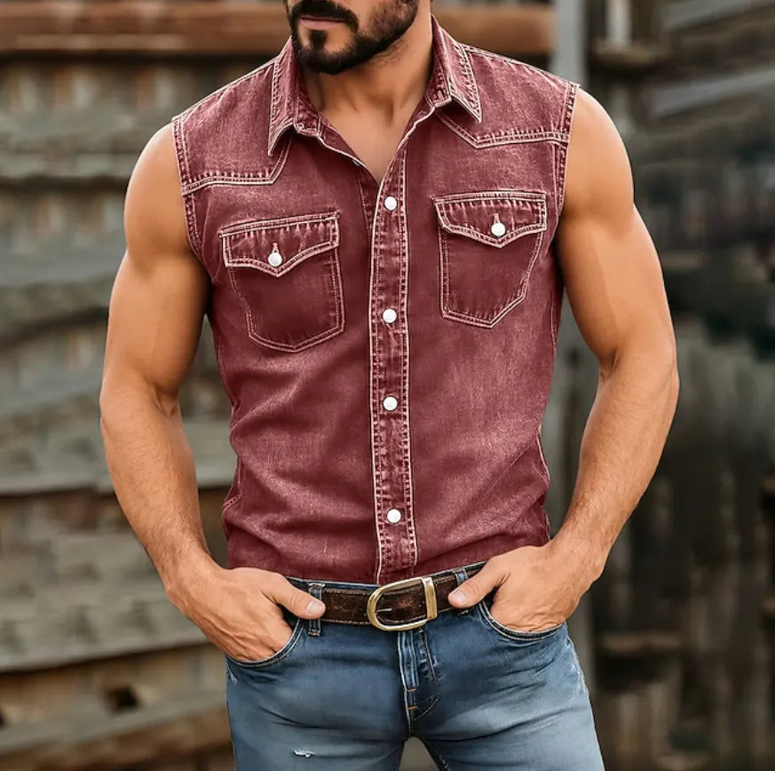 SoftFadeTM Men Shirt Casual Shirt Work Shirt Acid Wash Shirt