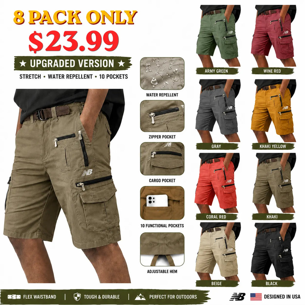 Men's Tactical Cargo Cargo Shorts Shorts Casual Shorts Pocket Elastic Waist Plain